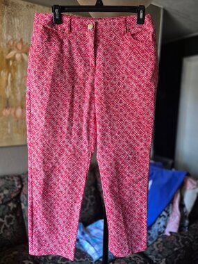 CHICO'S crops, size 0,red.white